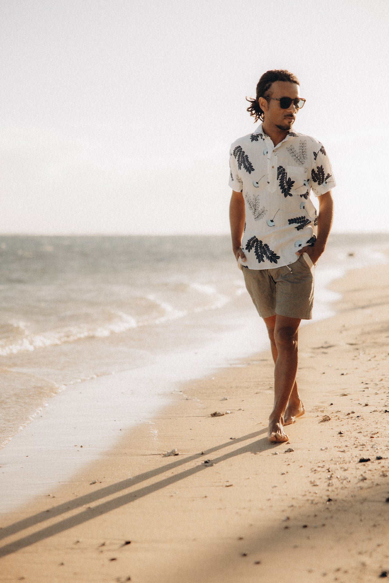 ホリゾンタルカラー P/O シャツ / モンキーポッド プリント