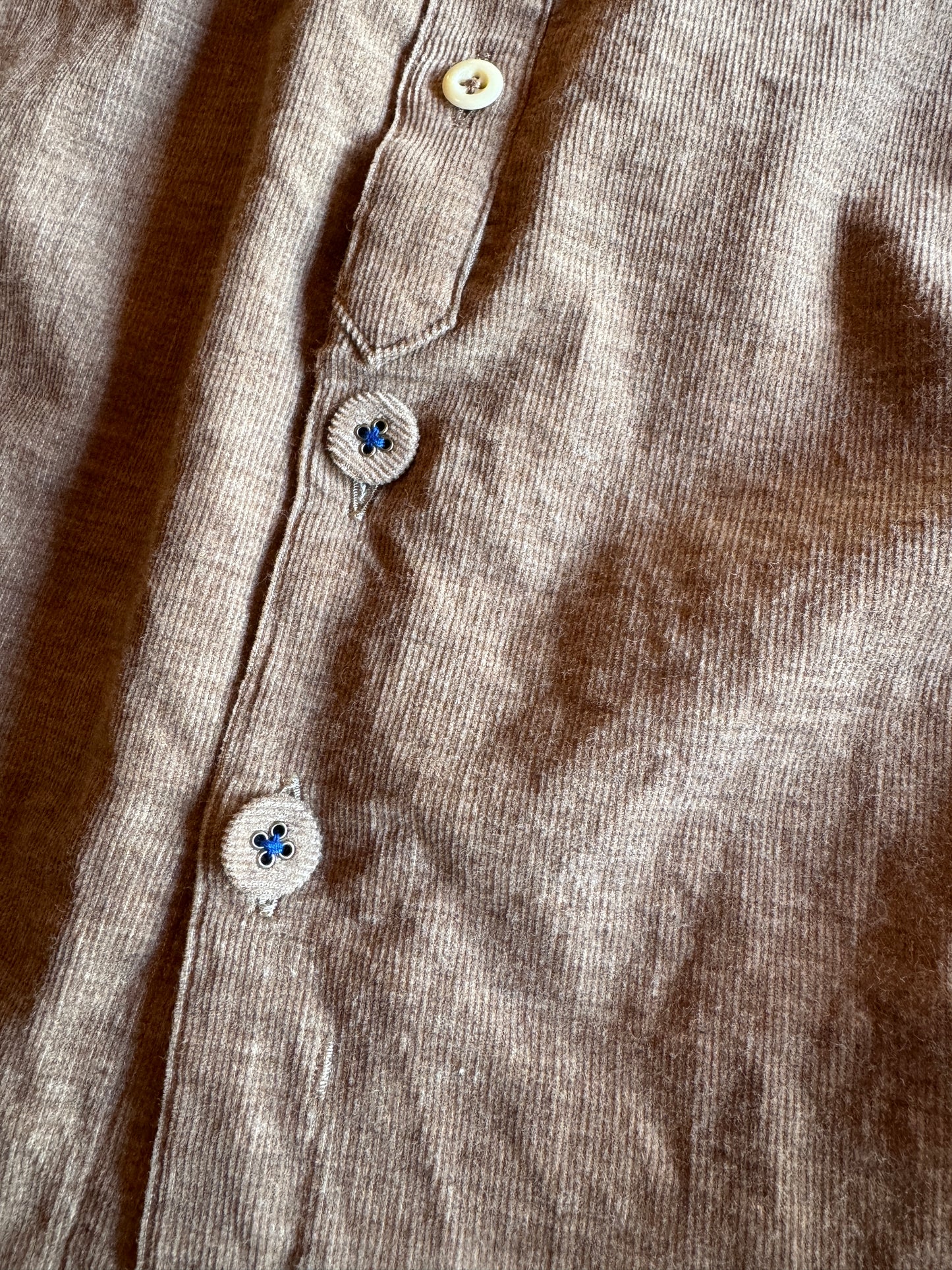 バンドカラー コンフォートシャツ/ トップ糸コーデュロイ