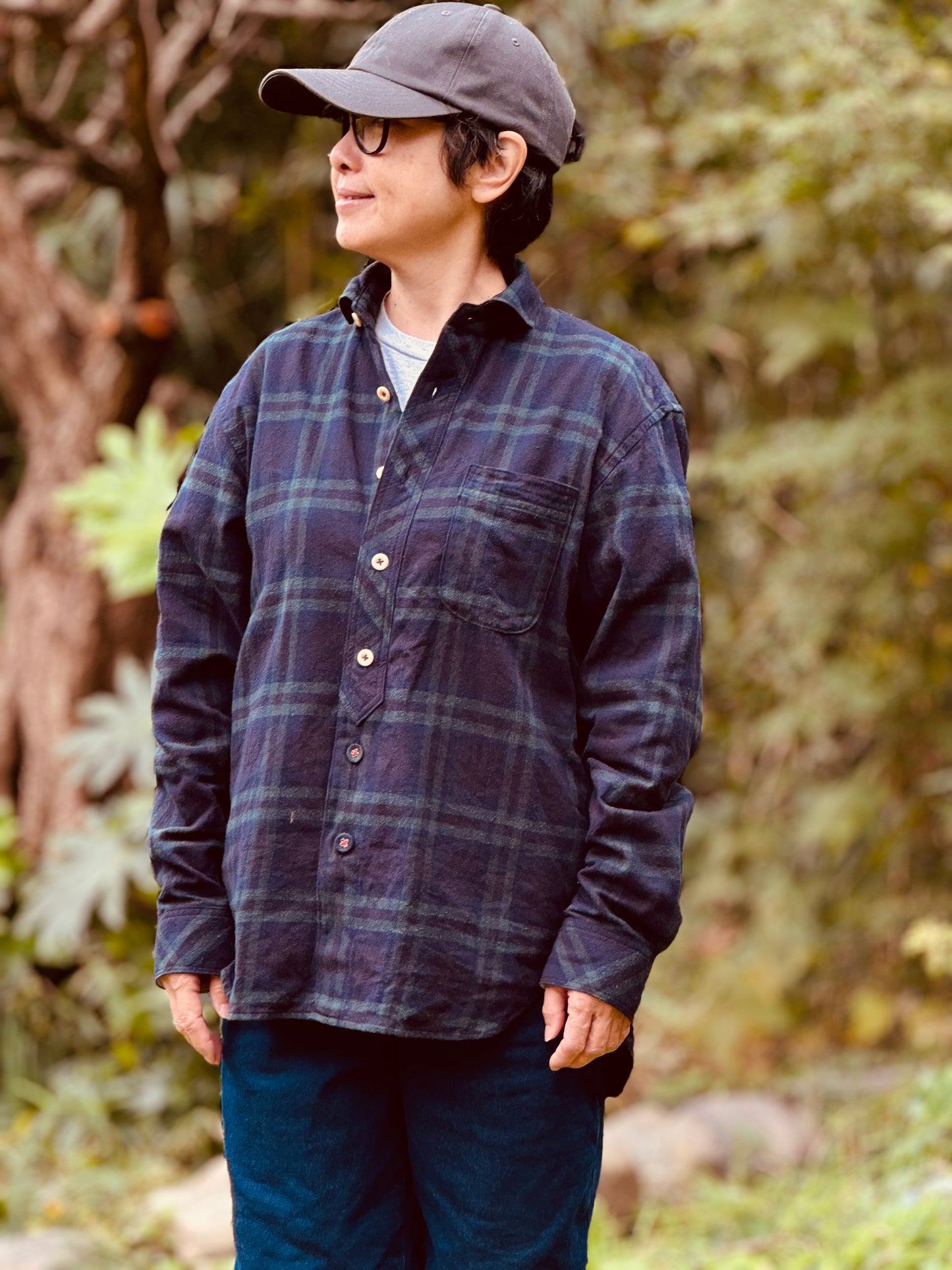 ホリゾンタルカラー コンフォートシャツ / ブーレットノイル タータンチェック