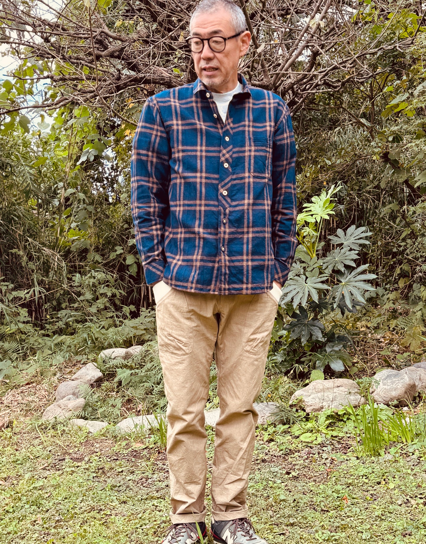 ホリゾンタルカラー コンフォートシャツ / ブーレットノイル タータンチェック