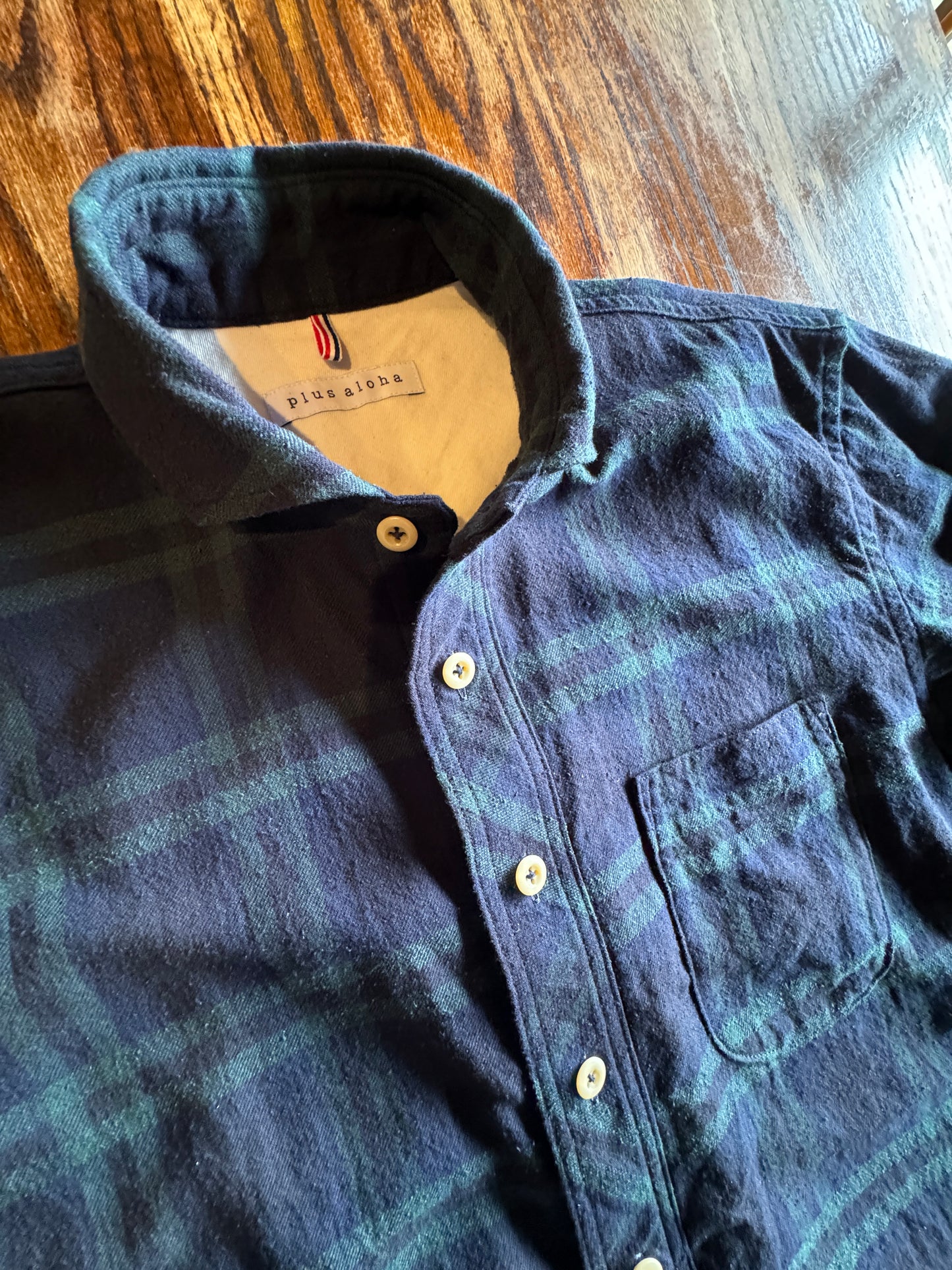 ホリゾンタルカラー コンフォートシャツ / ブーレットノイル タータンチェック