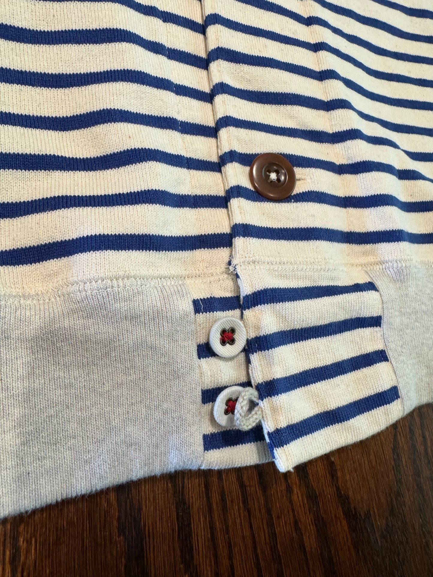 ラウンドカラーカーディガン/天竺ボーダー