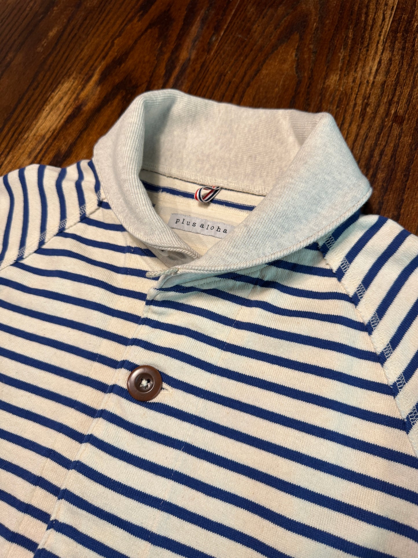 ラウンドカラーカーディガン/天竺ボーダー