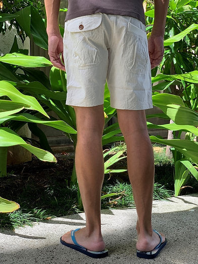 天日干しコットン＆リネン / ショートリブパンツ