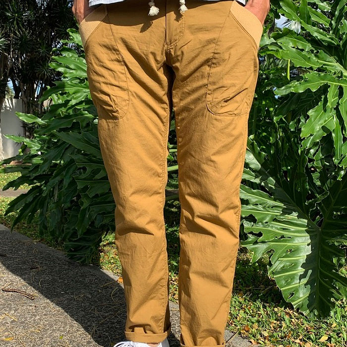 サイドポケット          リブパンツ