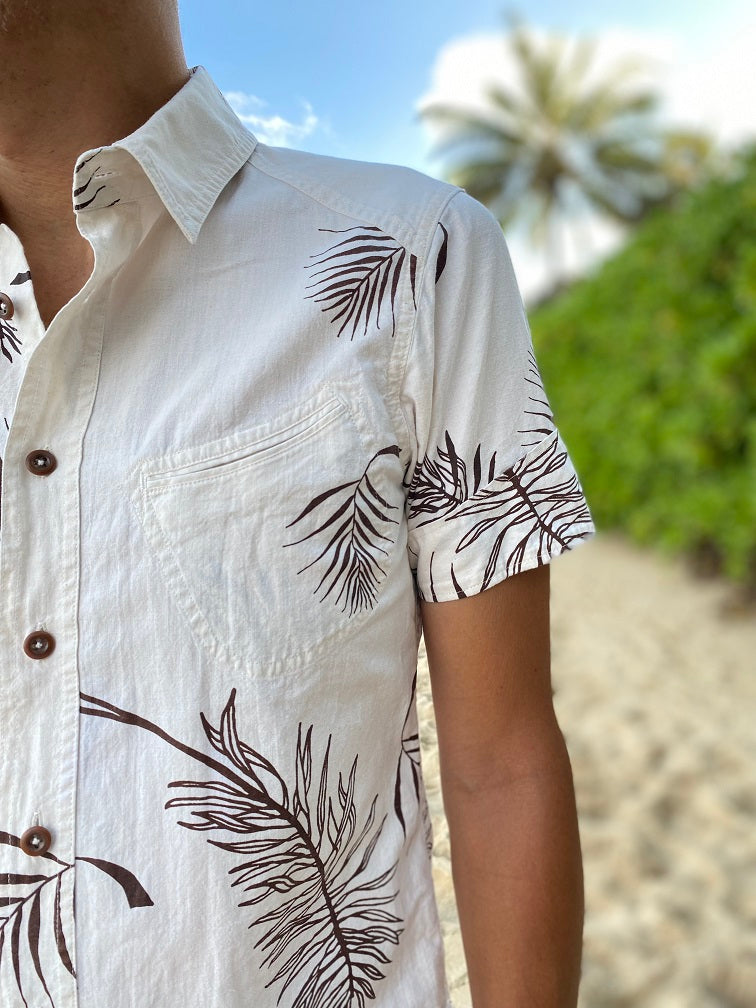 スマイルポケットシャツ／パームリーフプリント