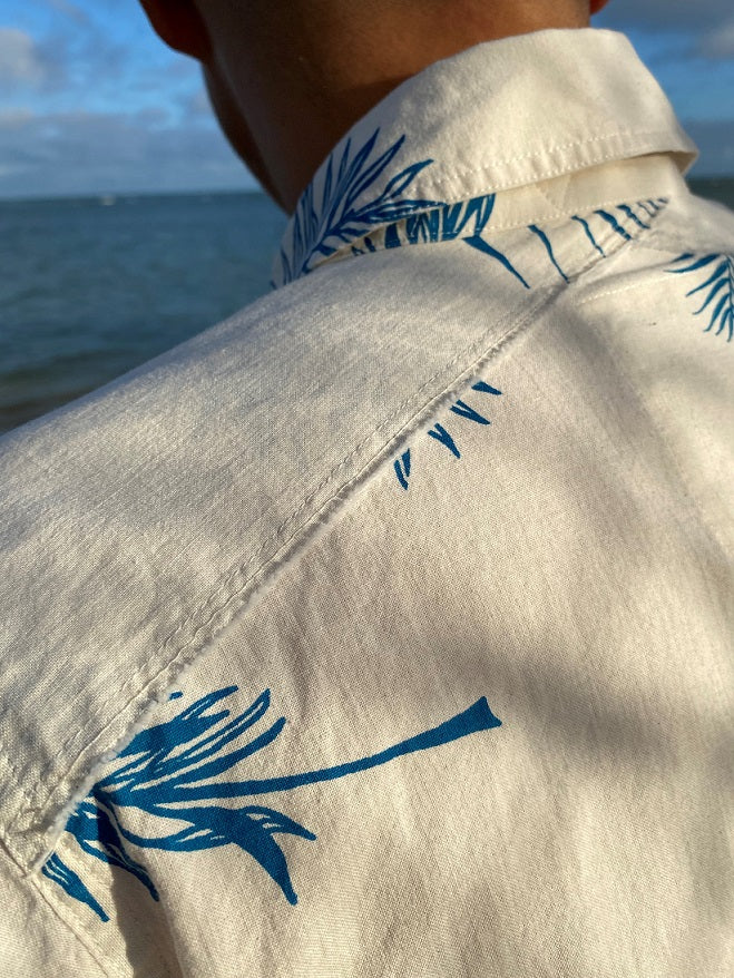 スマイルポケットシャツ／パームリーフプリント