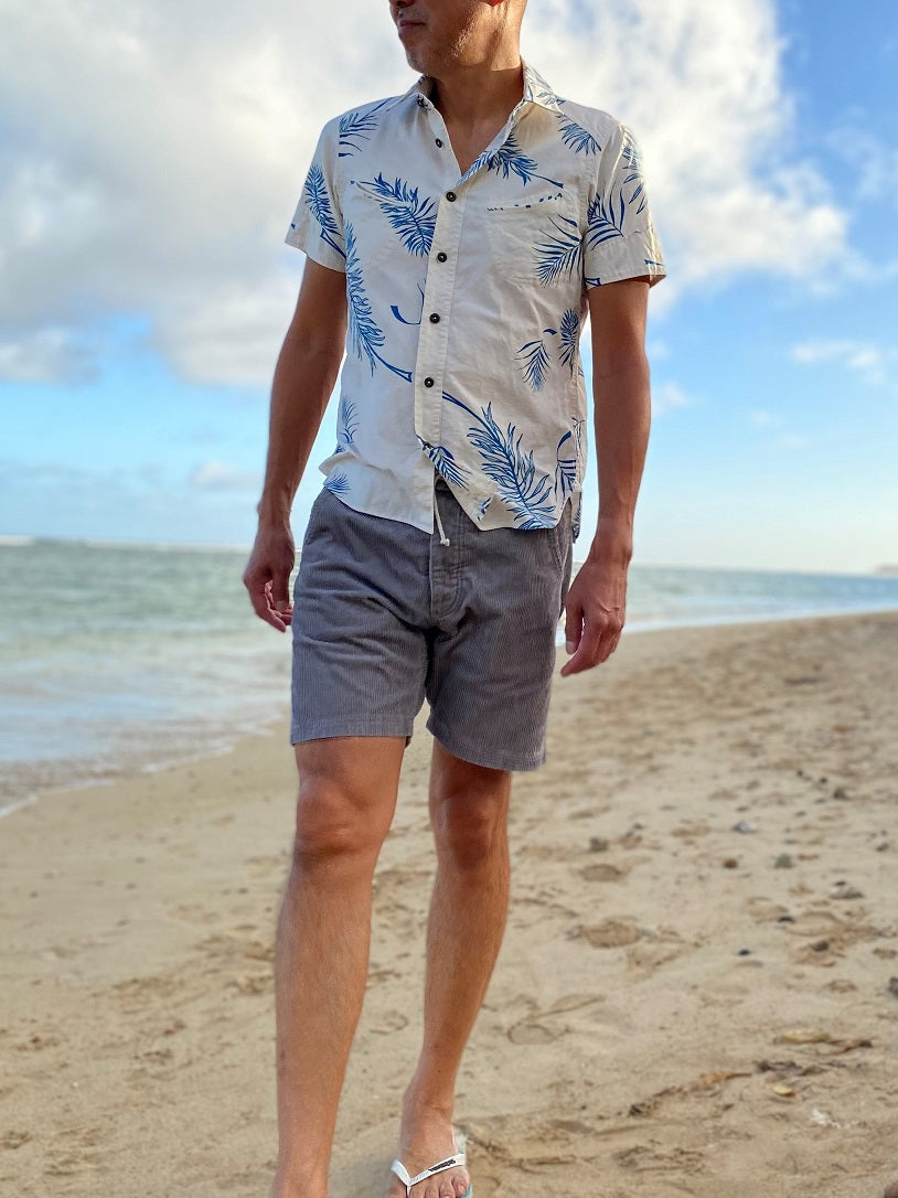 スマイルポケットシャツ／パームリーフプリント